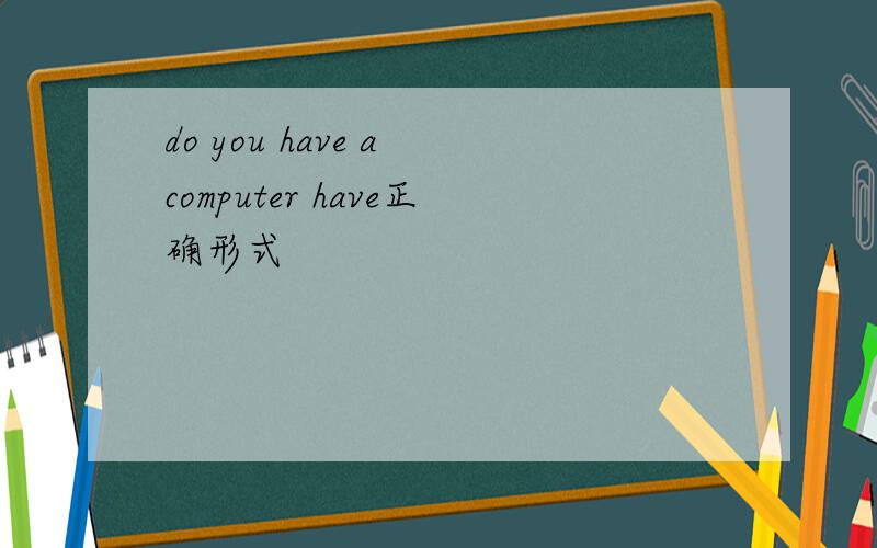 do you have a computer have正确形式