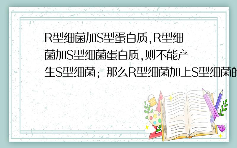 R型细菌加S型蛋白质,R型细菌加S型细菌蛋白质,则不能产生S型细菌；那么R型细菌加上S型细菌的DNA,即使提纯不够百分百,还有少量蛋白质,根据上面这个实验不是没有影响吗?