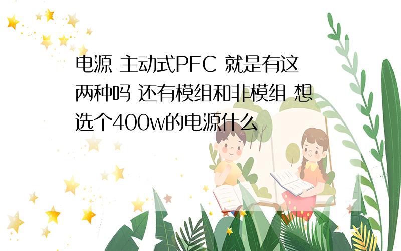 电源 主动式PFC 就是有这两种吗 还有模组和非模组 想选个400w的电源什么