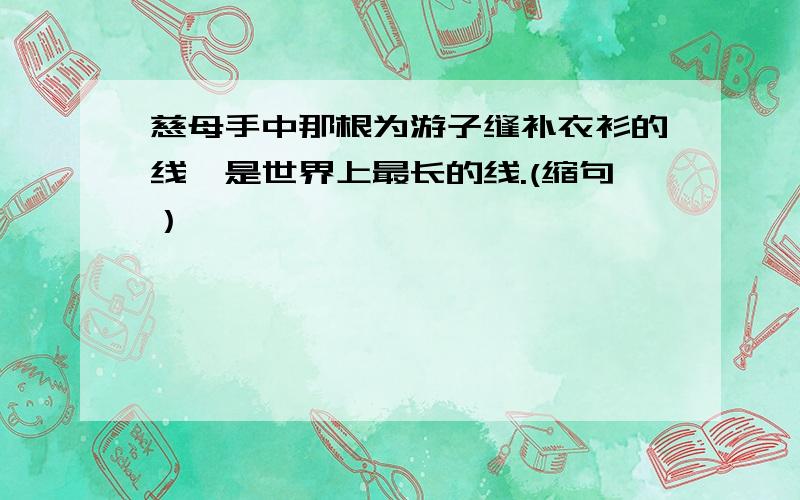 慈母手中那根为游子缝补衣衫的线,是世界上最长的线.(缩句）