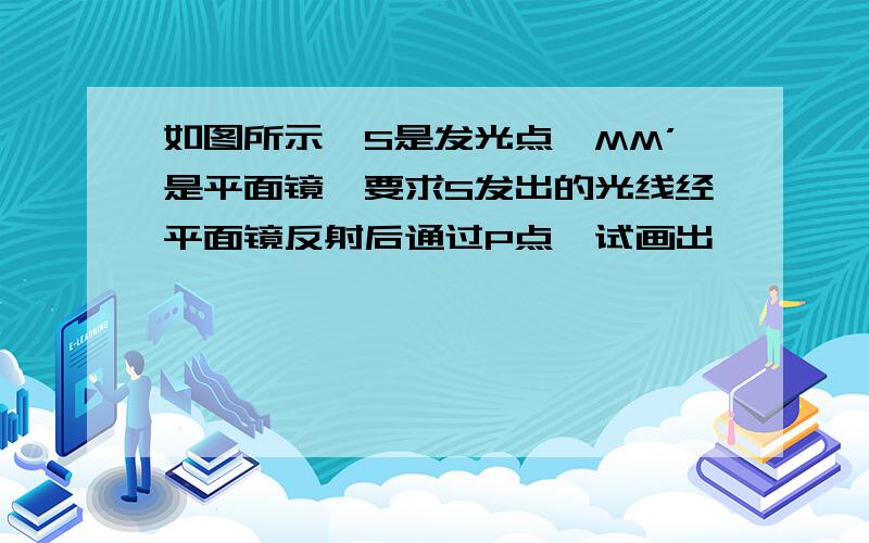 如图所示,S是发光点,MM’是平面镜,要求S发出的光线经平面镜反射后通过P点,试画出