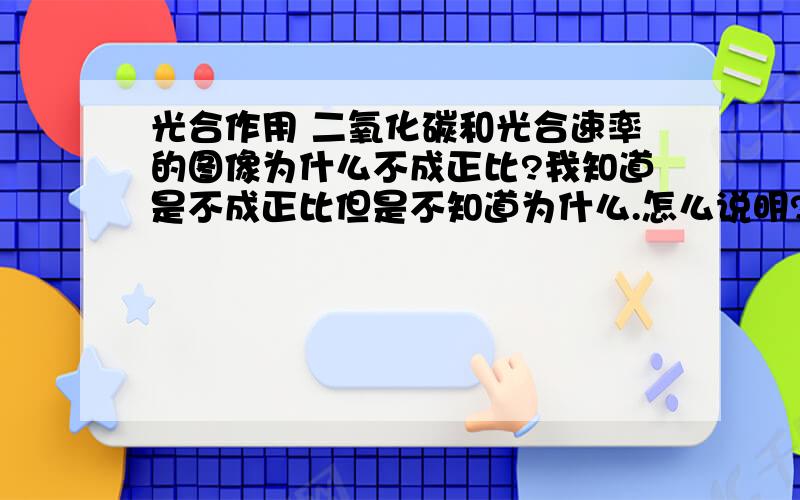 光合作用 二氧化碳和光合速率的图像为什么不成正比?我知道是不成正比但是不知道为什么.怎么说明?