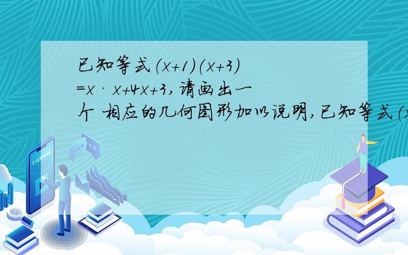 已知等式（x+1）(x+3)=x·x+4x+3,请画出一个 相应的几何图形加以说明,已知等式（x+1）(x+3)=x·x+4x+3,请画出一个 相应的几何图形加以说明,请告诉我解这道题关键要掌握什么基本规律?形式如图