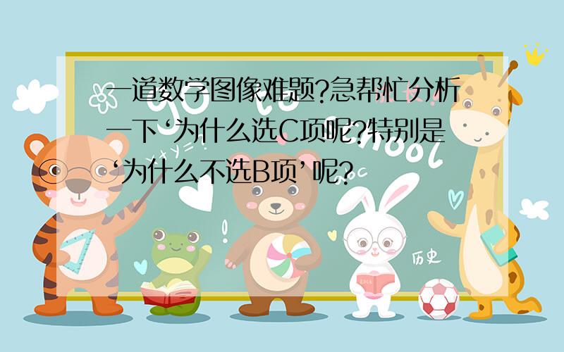 一道数学图像难题?急帮忙分析一下‘为什么选C项呢?特别是‘为什么不选B项’呢?