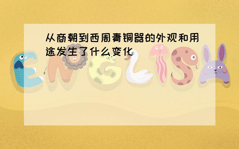 从商朝到西周青铜器的外观和用途发生了什么变化