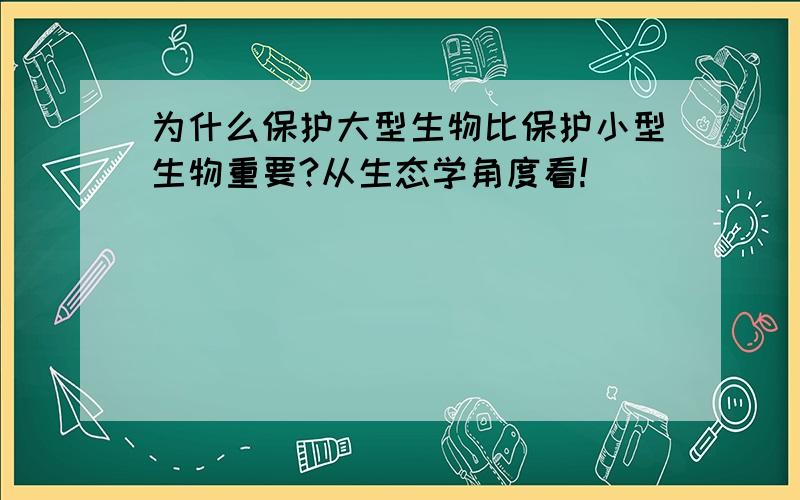 为什么保护大型生物比保护小型生物重要?从生态学角度看!