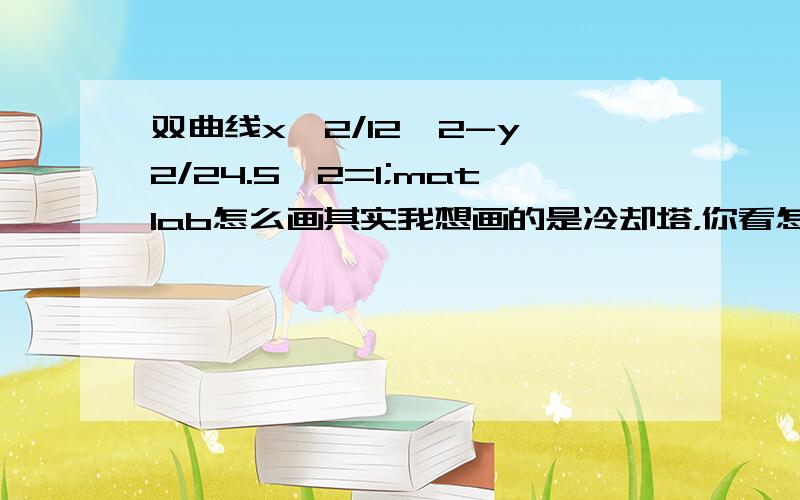 双曲线x^2/12^2-y^2/24.5^2=1;matlab怎么画其实我想画的是冷却塔，你看怎么绘制三维的实体呢，函数还是上面那个函数！