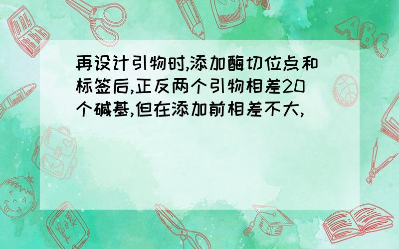 再设计引物时,添加酶切位点和标签后,正反两个引物相差20个碱基,但在添加前相差不大,