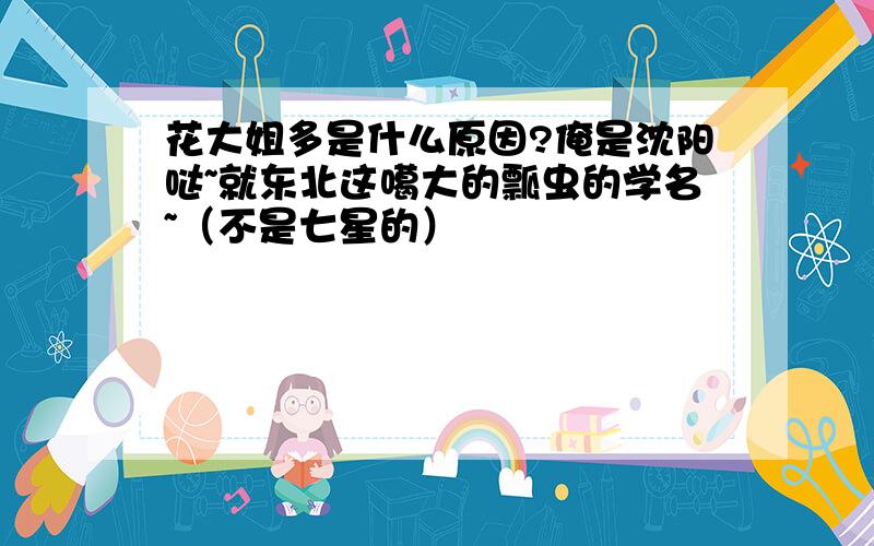 花大姐多是什么原因?俺是沈阳哒~就东北这噶大的瓢虫的学名~（不是七星的）