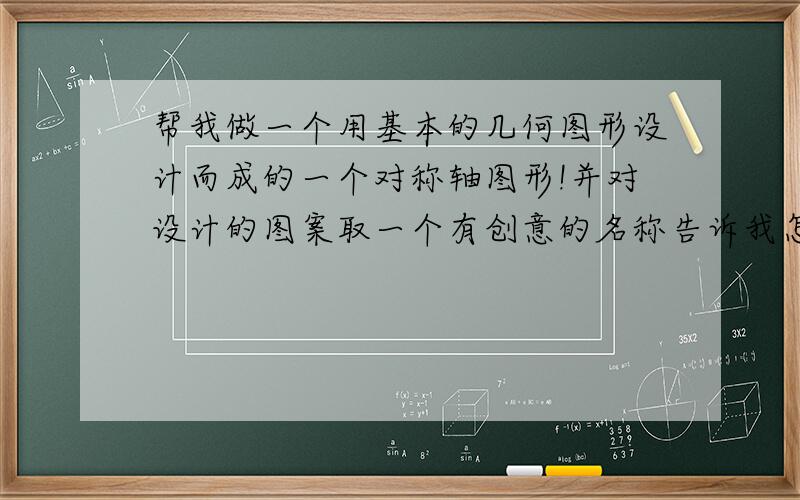 帮我做一个用基本的几何图形设计而成的一个对称轴图形!并对设计的图案取一个有创意的名称告诉我怎样做便可