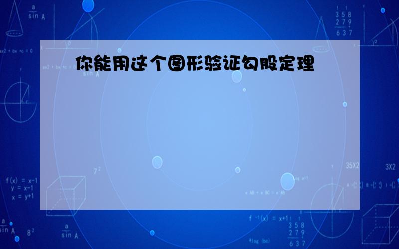 你能用这个图形验证勾股定理