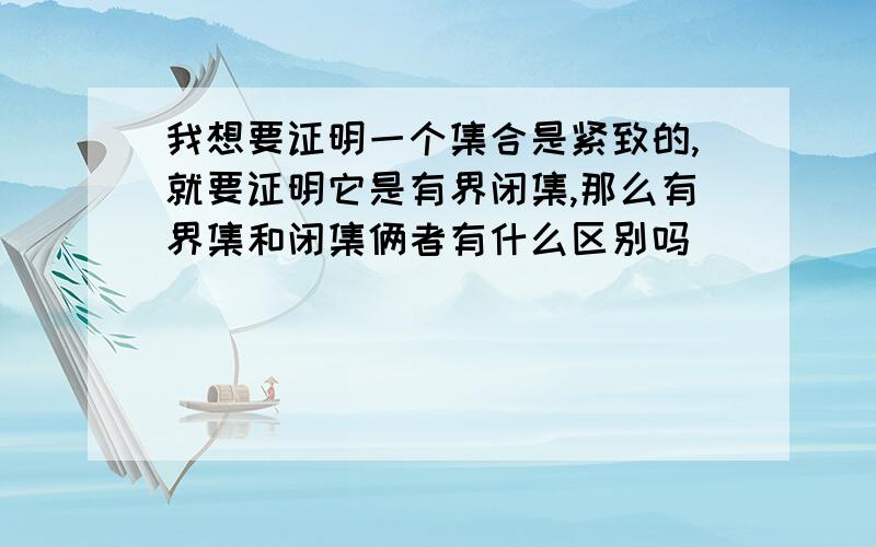 我想要证明一个集合是紧致的,就要证明它是有界闭集,那么有界集和闭集俩者有什么区别吗