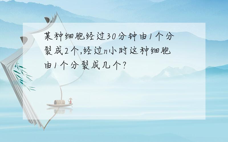 某种细胞经过30分钟由1个分裂成2个,经过n小时这种细胞由1个分裂成几个?