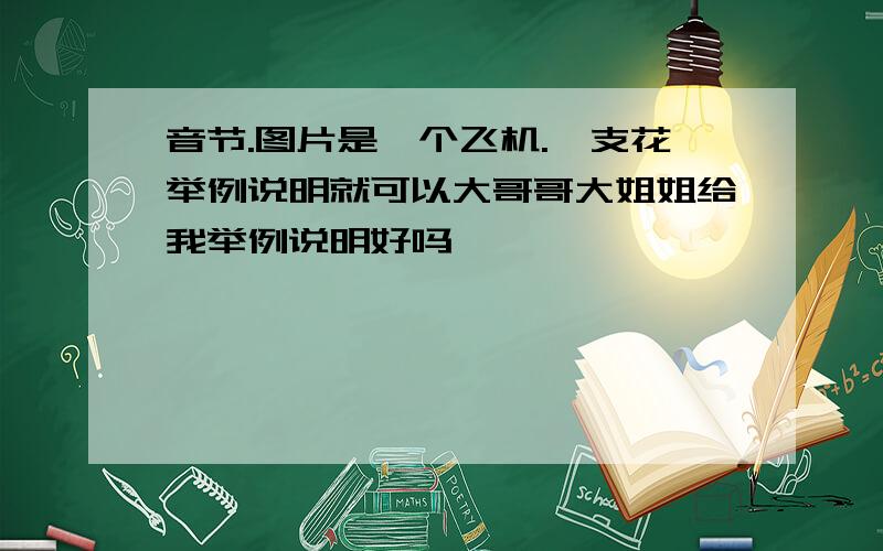 音节.图片是一个飞机.一支花举例说明就可以大哥哥大姐姐给我举例说明好吗