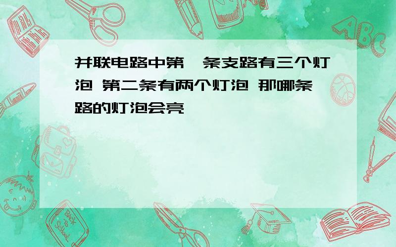 并联电路中第一条支路有三个灯泡 第二条有两个灯泡 那哪条路的灯泡会亮