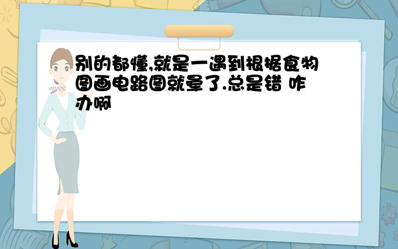 别的都懂,就是一遇到根据食物图画电路图就晕了.总是错 咋办啊