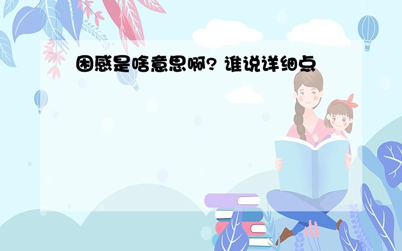 困感是啥意思啊? 谁说详细点