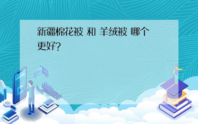 新疆棉花被 和 羊绒被 哪个更好?