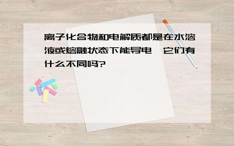 离子化合物和电解质都是在水溶液或熔融状态下能导电,它们有什么不同吗?