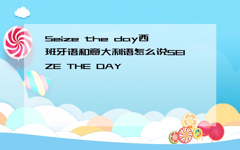 Seize the day西班牙语和意大利语怎么说SEIZE THE DAY