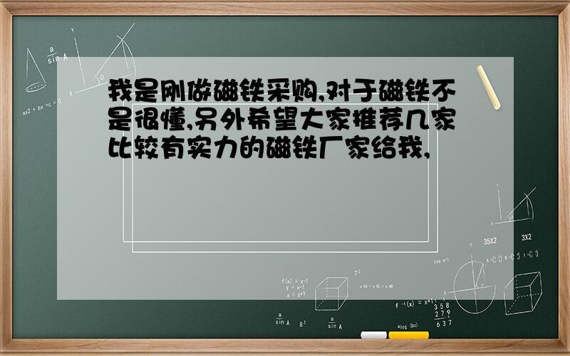 我是刚做磁铁采购,对于磁铁不是很懂,另外希望大家推荐几家比较有实力的磁铁厂家给我,