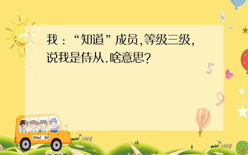 我：“知道”成员,等级三级,说我是侍从.啥意思?