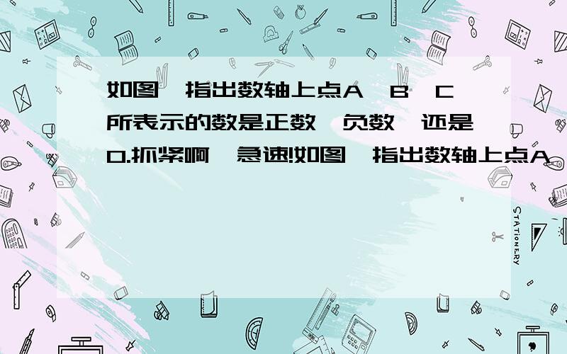 如图,指出数轴上点A、B、C所表示的数是正数、负数、还是0.抓紧啊,急速!如图,指出数轴上点A、B、C所表示的数是正数、负数、还是0._______________________________________________→A 0 B C