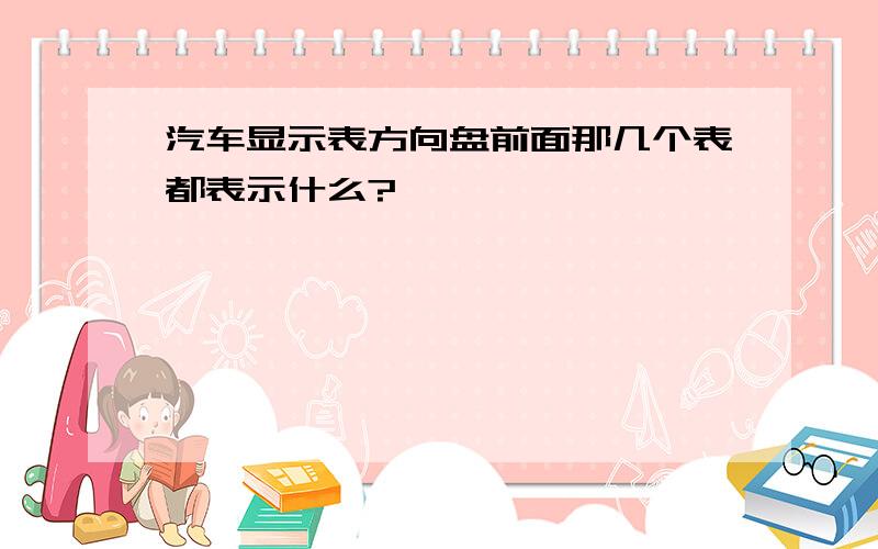 汽车显示表方向盘前面那几个表都表示什么?