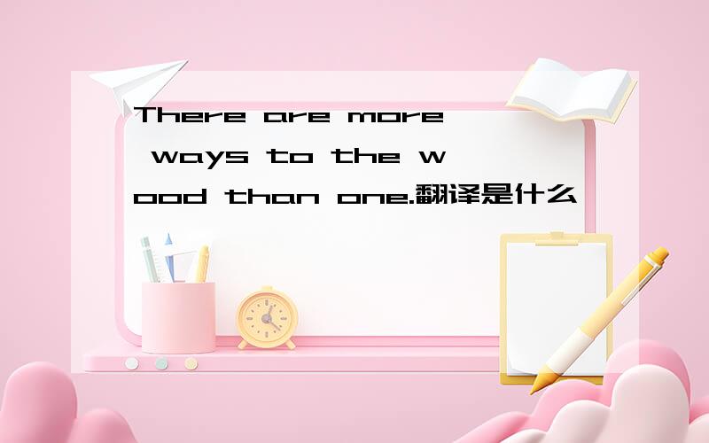 There are more ways to the wood than one.翻译是什么