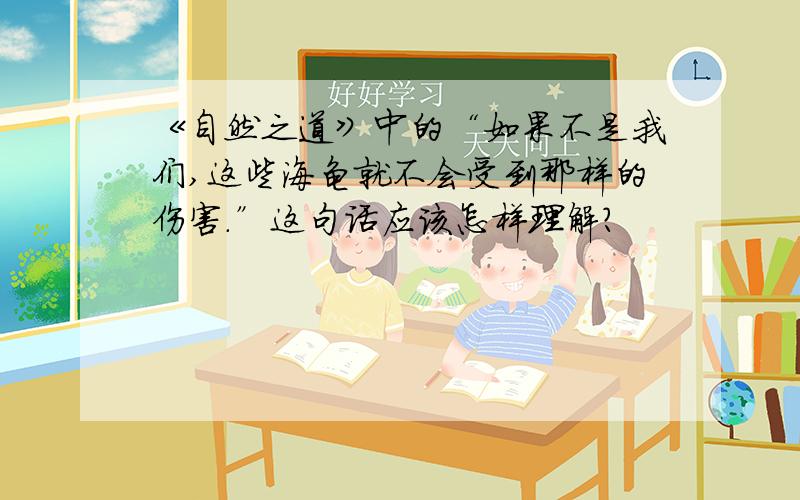 《自然之道》中的“如果不是我们,这些海龟就不会受到那样的伤害.”这句话应该怎样理解?