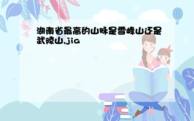 湖南省最高的山脉是雪峰山还是武陵山,jia