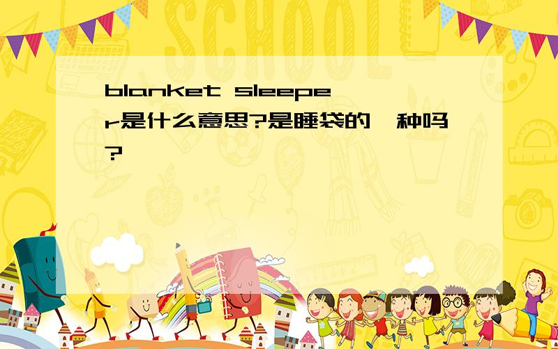 blanket sleeper是什么意思?是睡袋的一种吗?