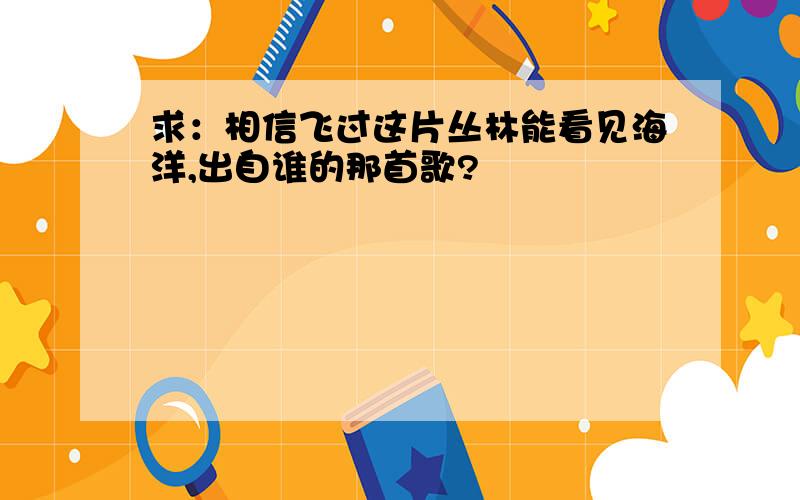 求：相信飞过这片丛林能看见海洋,出自谁的那首歌?