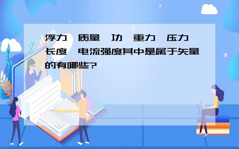 浮力、质量、功、重力、压力、长度、电流强度其中是属于矢量的有哪些?