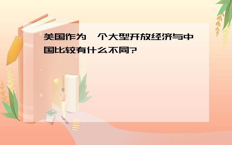 美国作为一个大型开放经济与中国比较有什么不同?