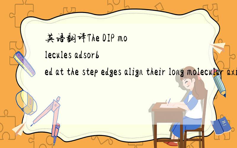 英语翻译The DIP molecules adsorbed at the step edges align their long molecular axis parallel to the step direction and consequently form rows in a head-to-tail configuration.In contrast,the adsorption at the reconstruction elbows does not give c