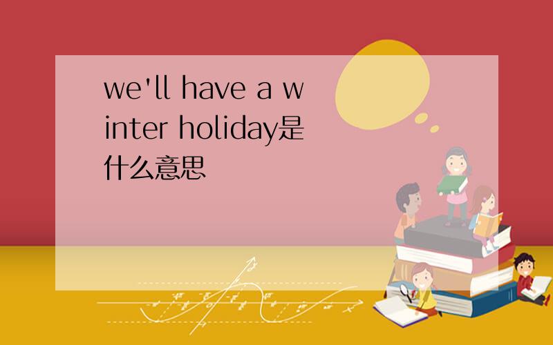 we'll have a winter holiday是什么意思