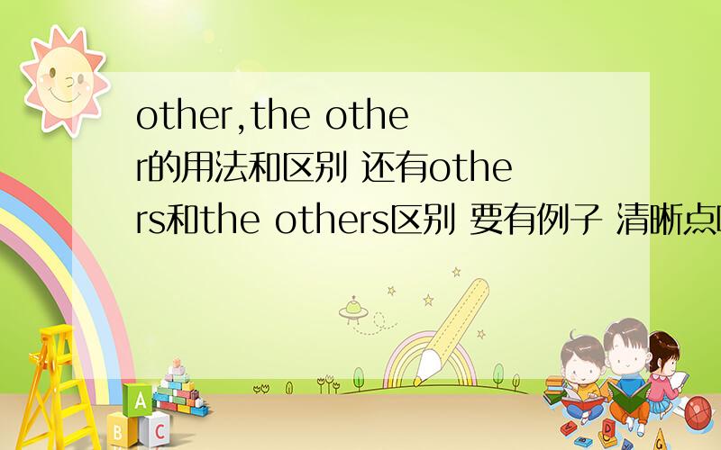 other,the other的用法和区别 还有others和the others区别 要有例子 清晰点喔