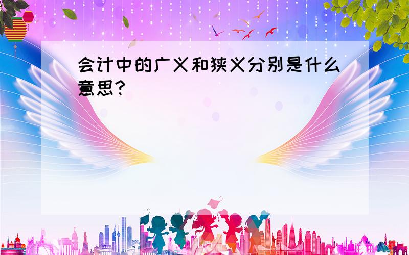 会计中的广义和狭义分别是什么意思?