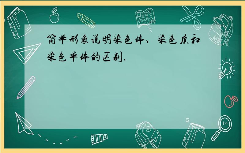 简单形象说明染色体、染色质和染色单体的区别.