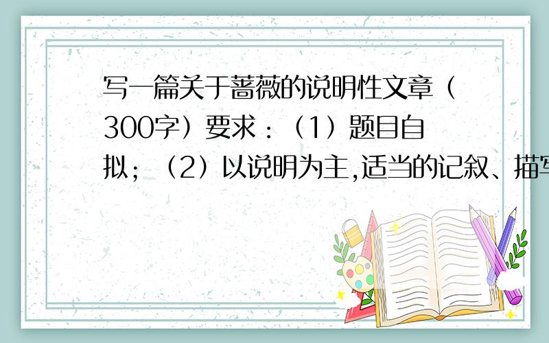 写一篇关于蔷薇的说明性文章（300字）要求：（1）题目自拟；（2）以说明为主,适当的记叙、描写