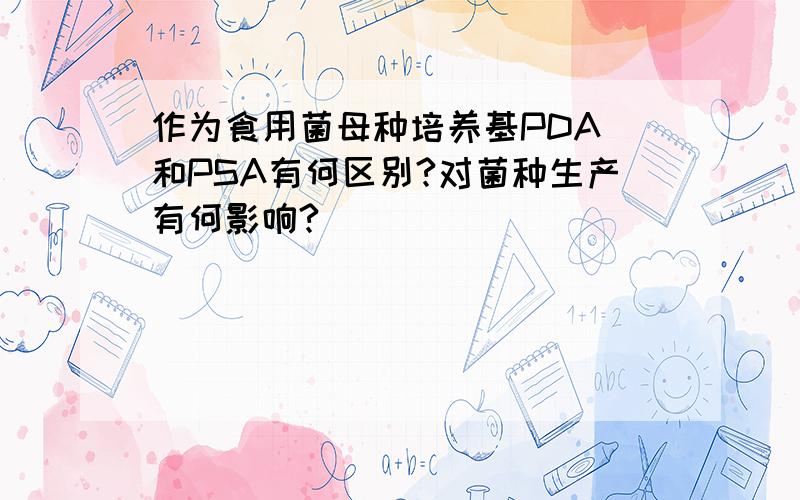 作为食用菌母种培养基PDA 和PSA有何区别?对菌种生产有何影响?