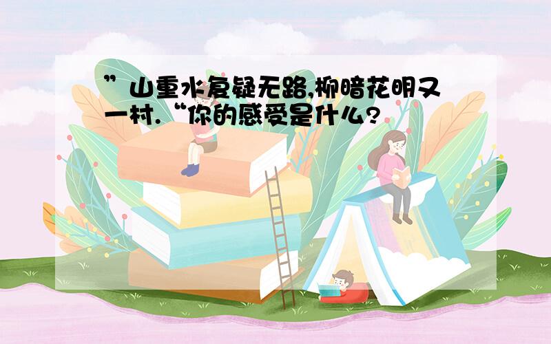 ”山重水复疑无路,柳暗花明又一村.“你的感受是什么?