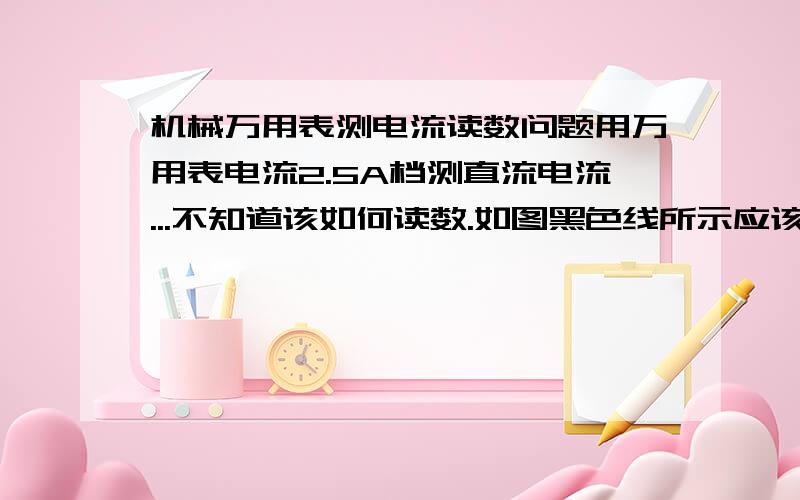 机械万用表测电流读数问题用万用表电流2.5A档测直流电流...不知道该如何读数.如图黑色线所示应该是多少A?指针万用表TY960