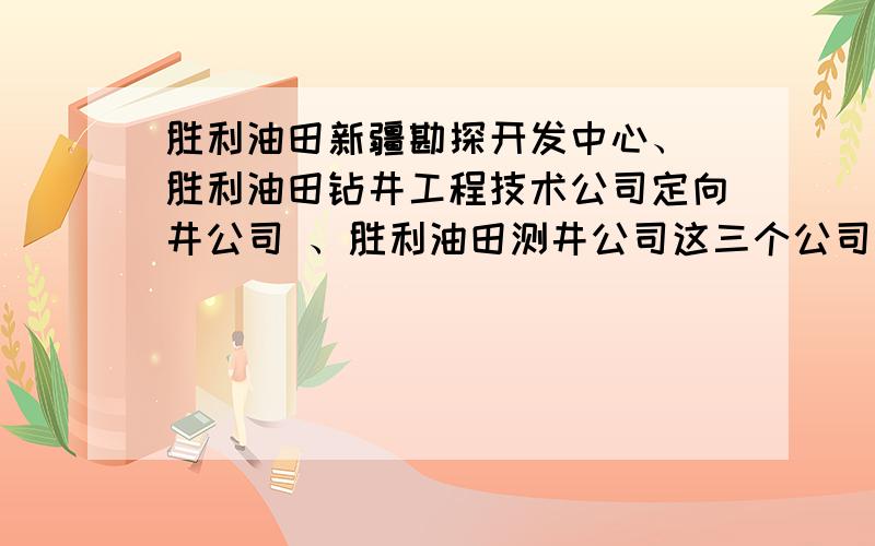 胜利油田新疆勘探开发中心、 胜利油田钻井工程技术公司定向井公司 、胜利油田测井公司这三个公司分别都怎么样囊?  分别都是干什么的囊?  待遇生活都怎么样囊?  求解答~~~~