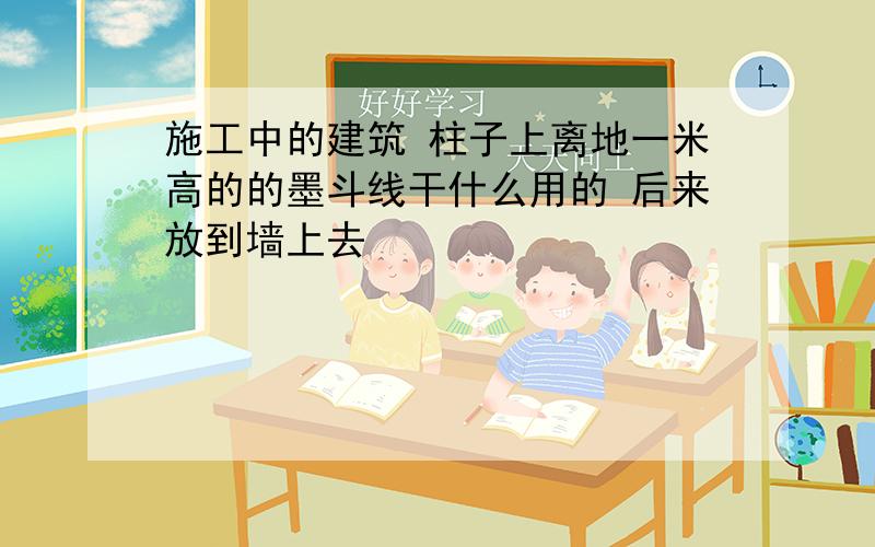 施工中的建筑 柱子上离地一米高的的墨斗线干什么用的 后来放到墙上去