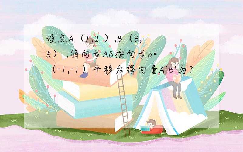 设点A（1,2 ）,B（3,5） ,将向量AB按向量a=（-1,-1）平移后得向量A'B'为?