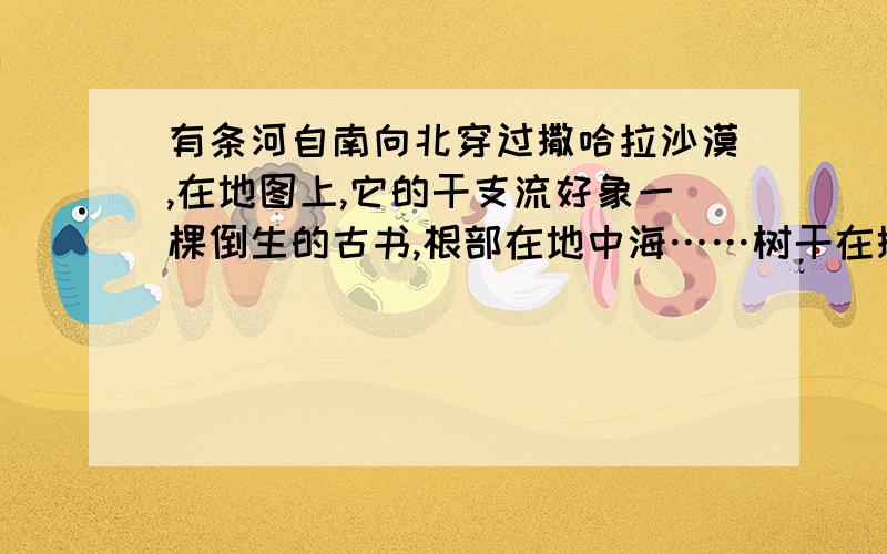 有条河自南向北穿过撒哈拉沙漠,在地图上,它的干支流好象一棵倒生的古书,根部在地中海……树干在撒哈拉沙漠,树枝部分在赤道多雨地区.请说出这条河流的名称.Understand?