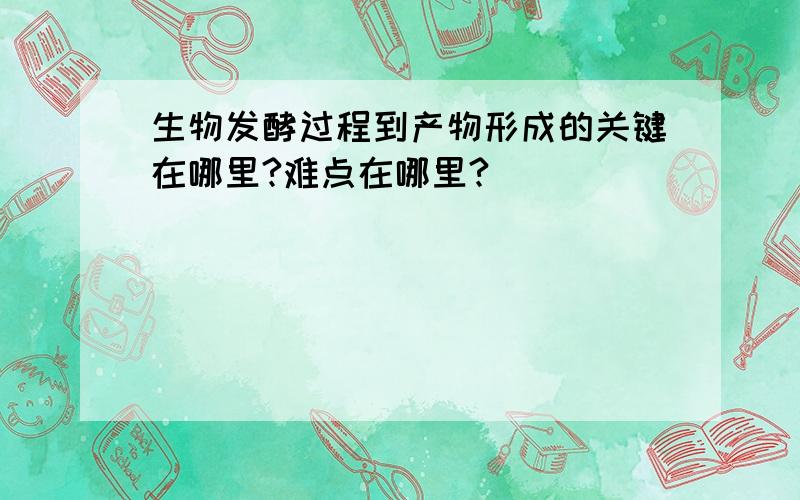 生物发酵过程到产物形成的关键在哪里?难点在哪里?