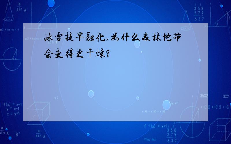 冰雪提早融化,为什么森林地带会变得更干燥?